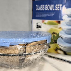Set de 5 Tupperware de Vidrio Apilables con Tapas Azules - imagen 3
