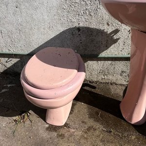 Juego de Artefactos para Baño en Loza Rosa: Pileta, Inodoro y Bidet - imagen 8