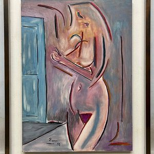 Óleo "Desnudo" de Rosario Picardo, 55 x 40 cm, Firmado y Fechado 09 - imagen 2