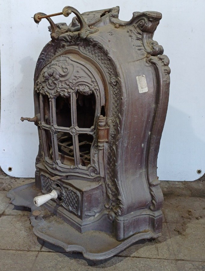Salamandra antigua en hierro fundido para decoración - imagen 8