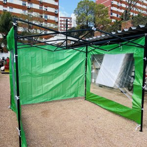 Gazebo Plegable Verde 2.5x2.5M con Laterales Transparentes - imagen 5