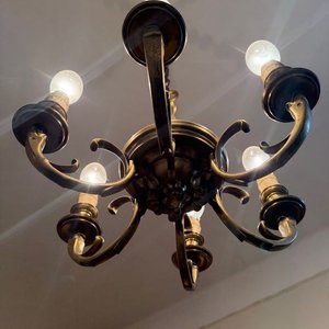 Lámpara de Techo Antigua de Bronce con 6 Luces - imagen 4