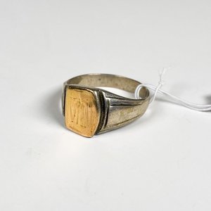 Anillo de Plata y Oro con Diseño Grabado - imagen 1