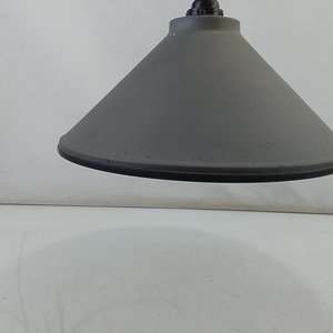 Pantalla Lámpara Colgante Cónica Gris Mate Metal Esmaltado Interior Blanco - imagen 2
