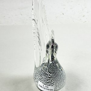 Figura Cisne Cristal Murano Transparente y Negro 14 cm - imagen 2