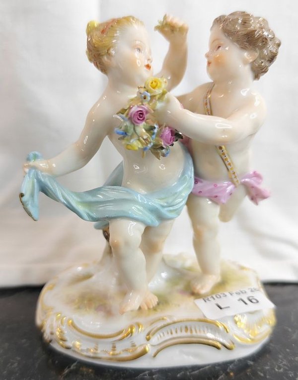 Figuras de Angelitos Meissen en Excelente Estado - imagen 1