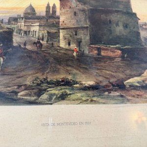 2 Láminas Coloniales Enmarcadas: Inglesa y Vista de Montevideo - imagen 6