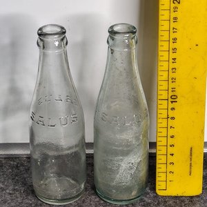 Dos Botellas Antiguas de Vidrio Salus - imagen 1