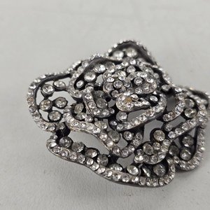 Lote de 4 prendedores antiguos: flor de strass, broche mariposa y más - imagen 6