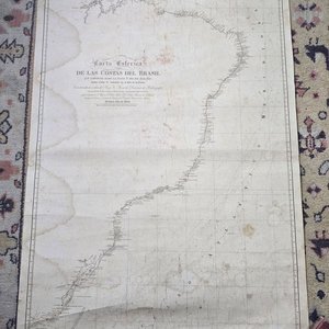 Lote siguiente: Carta Esférica Antigua de las Costas del Brasil - 1830