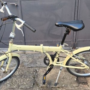 Bicicleta Plegable Moller Rodado 20 Estilo Urbano Vintage Color Crema - imagen 2