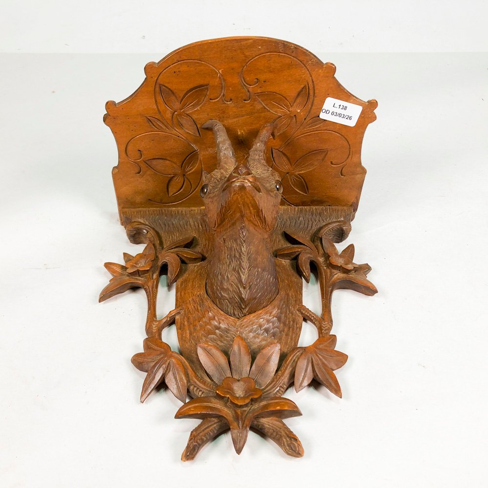 Aplique en madera de busto de reno tallado - imagen 2