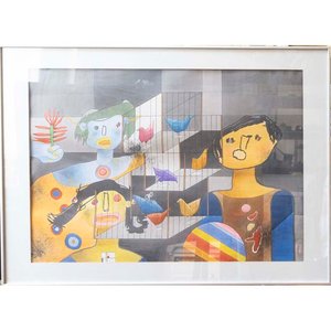 Lote anterior: Obra de Juan Falkenstein "Niños y Pájaros", Técnica Mixta, 68 x 100 cm