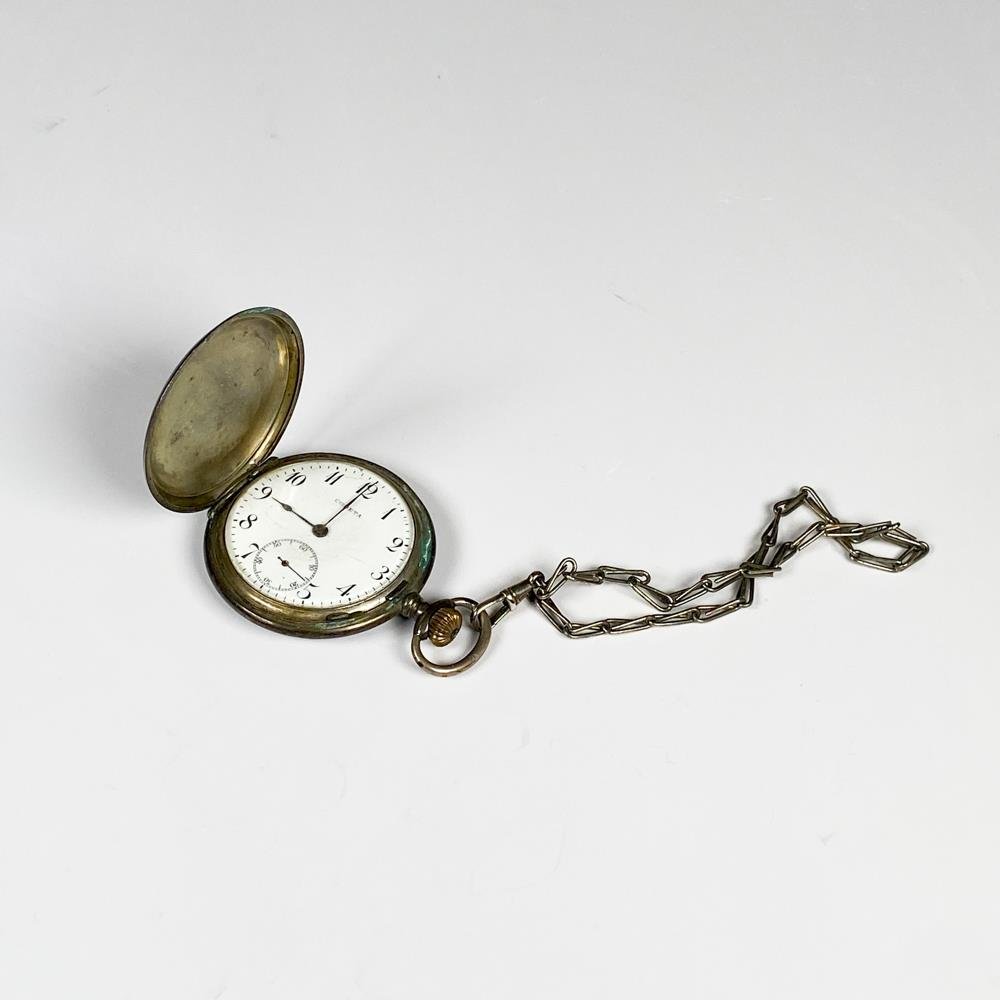 Reloj de Bolsillo Cometa Caja de Plata con Cadena