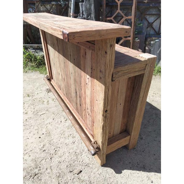 Barra Rústica de Madera Dura para Exterior - 160 x 110 cm