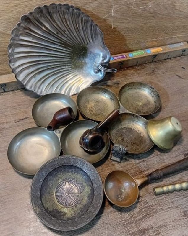Centro de mesa Plata LAPPAZ Made in Argentina y piezas varias en bronce - imagen 4