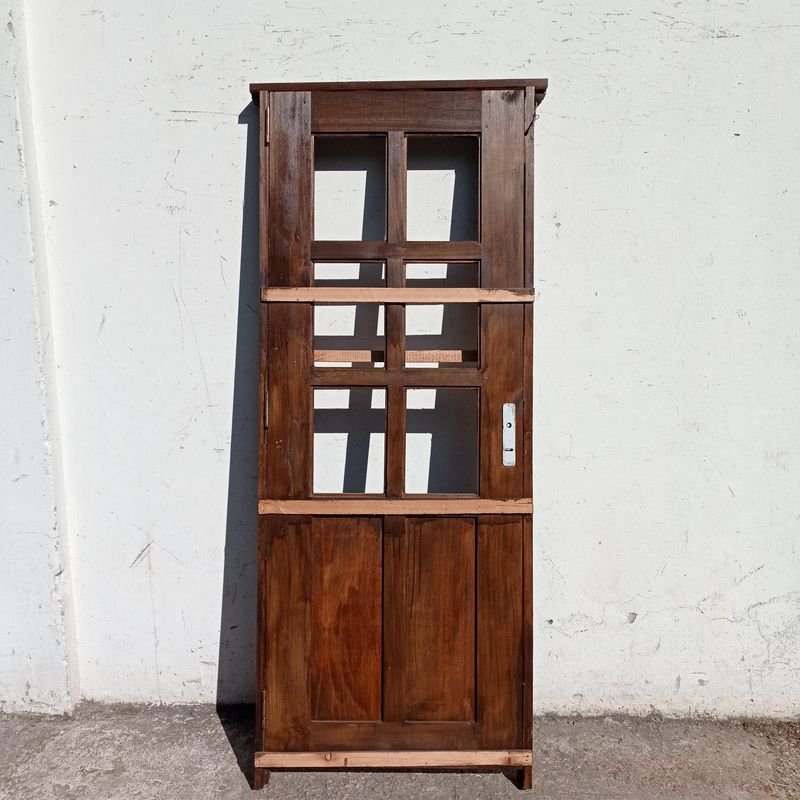 Puerta exterior de cedro con marco y cerradura - imagen 6