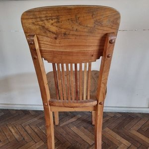 Antigua Silla de Escritorio de Madera Clara con Asiento Anatómico - imagen 4