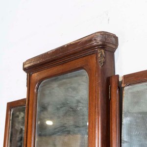 Tocador Inglés con Marqueterie, Alzada, Tapa de Mármol y Tres Espejos Biselados - imagen 3