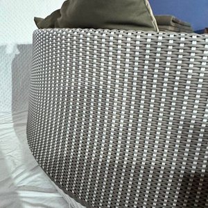 Gran Camastro Redondo de Ratan Sintético para 2 Plazas con Colchonetas y Almohadones - imagen 7