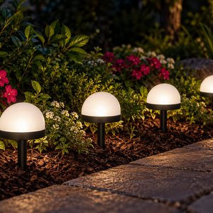 Lote siguiente: Juego de 4 Estacas Solares LED para Jardín Bell+Howell Modelo Domo