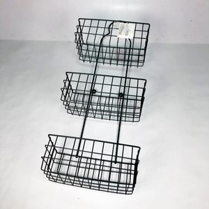 Organizador de Metal Esmaltado Negro de Tres Pisos - imagen 3