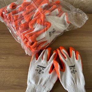 Par de Guantes de Trabajo Crown Naranja y Blanco - imagen 1