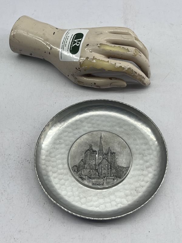 Plato Decorativo de Metal con Vista de Ginebra, Suiza