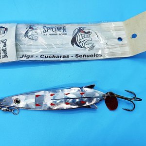 Señuelo Cuchara Ondulante Metálico "Specimen" 28g Cromado con Anzuelo Triple - imagen 2