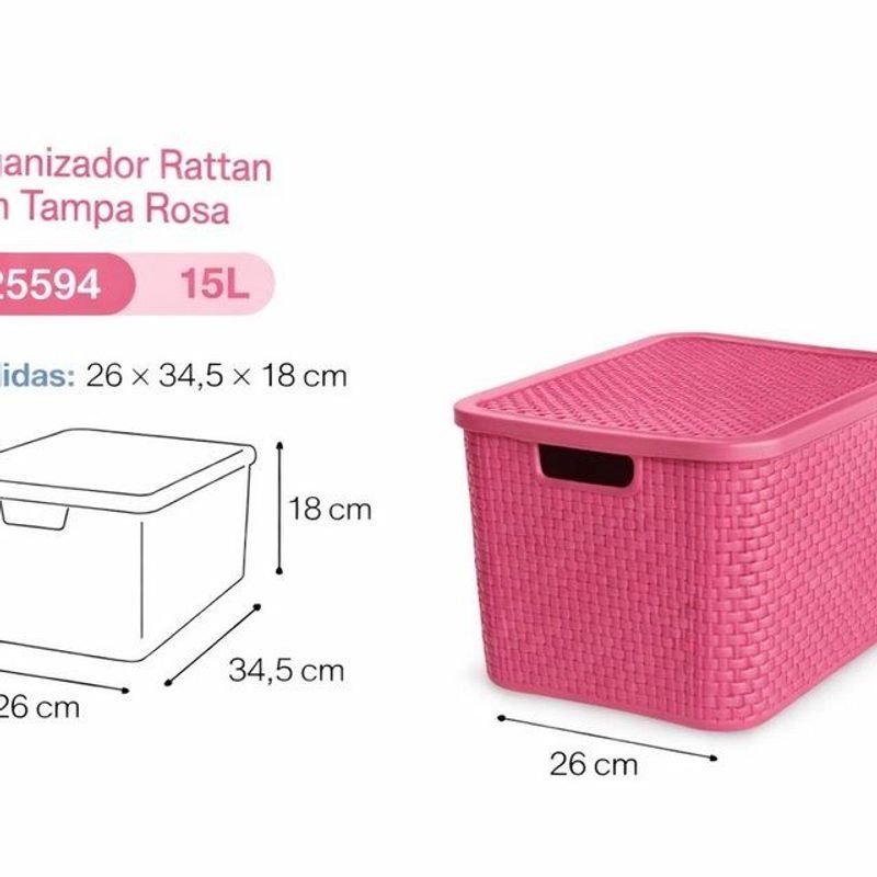 Caja de almacenamiento Rattan de 15 litros - imagen 3