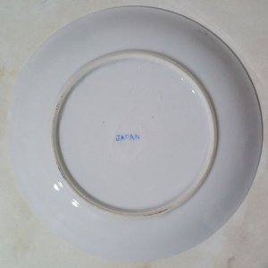Dos Platillos de Porcelana Japonesa Vintage con Flores Azules y Filigrana Dorada - imagen 3
