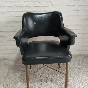 Silla de Escritorio Negra de Cuero con Detalles - imagen 2