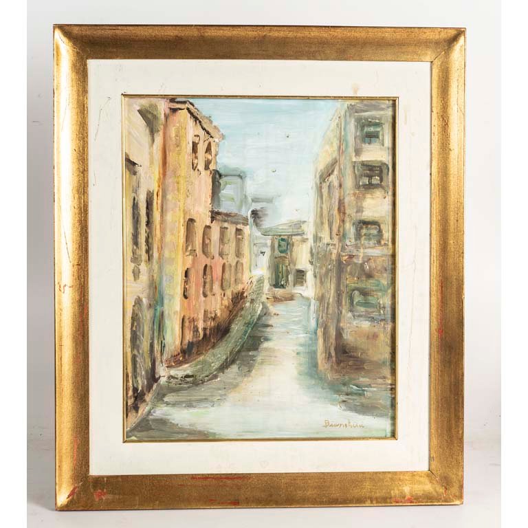 Óleo "Venecia" de Bianchini - Pintura al óleo de una escena urbana