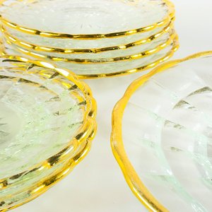 Juego de 8 Piezas para Lunch en Vidrio con Borde Dorado - imagen 3
