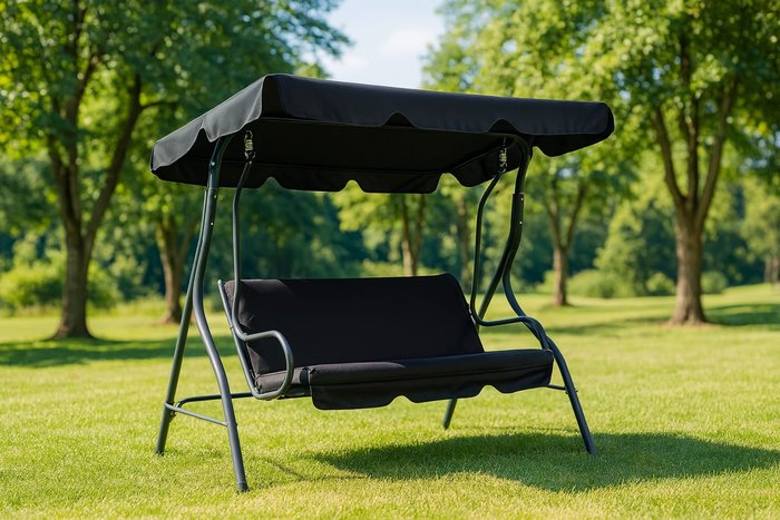 Hamaca de patio/jardin con tolado, con almohadones, nuevo. - imagen 1