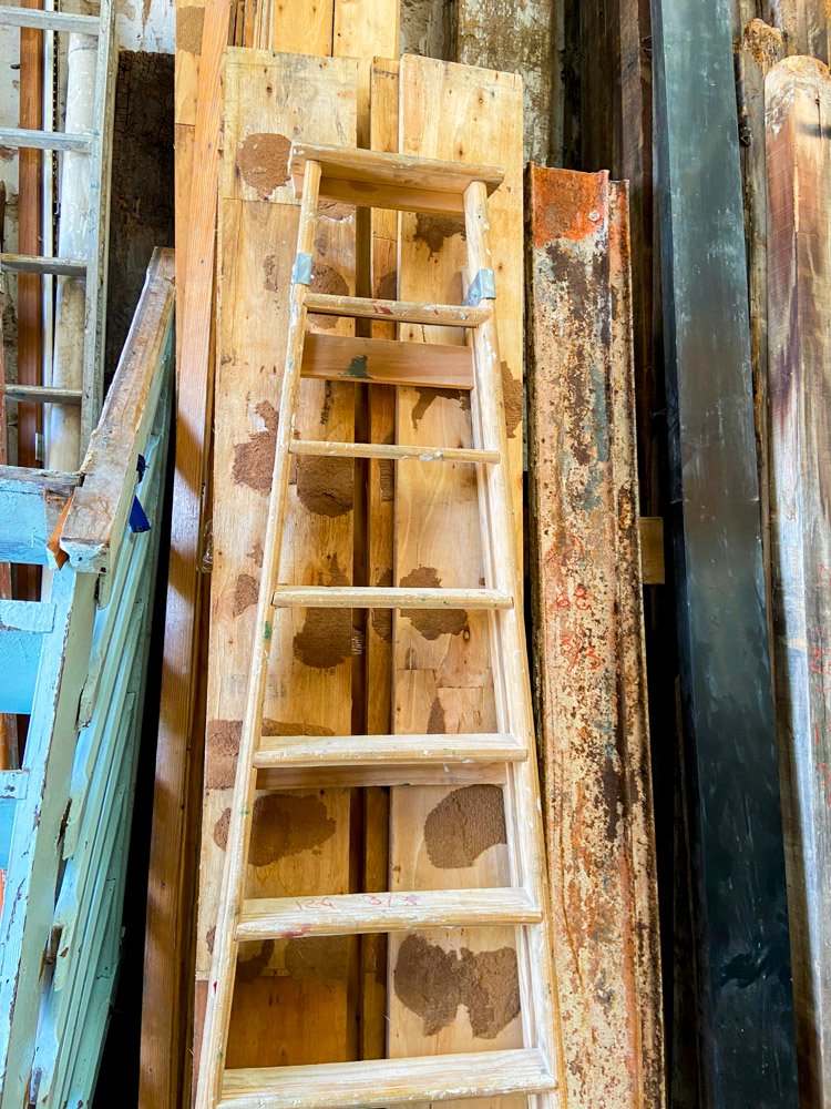 Escalera tijera de madera con diez escalones - imagen 2