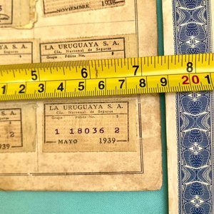 Documentos y Pólizas de Seguro de "La Uruguaya" - Año 1938 - imagen 13