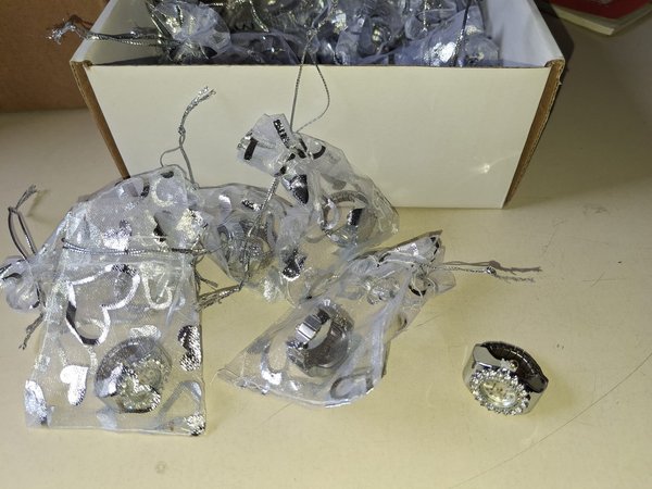 Lote de Anillos Reloj Plateados
