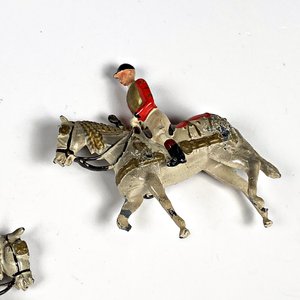 Antigua Diligencia de Plomo con Seis Caballos y Jinete - imagen 5