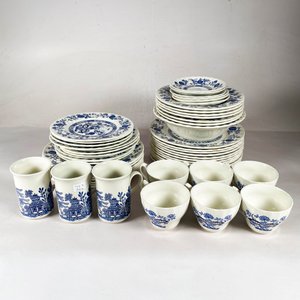 Juego de Loza Inglesa Azul "Willow Pattern" - 55 Piezas - imagen 1