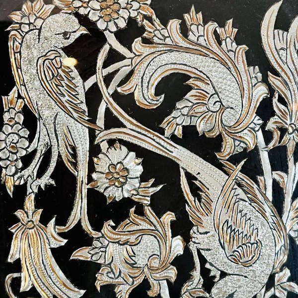 Cuadros iraníes con marco de madera y vidrio, motivo aves en relieve - imagen 7