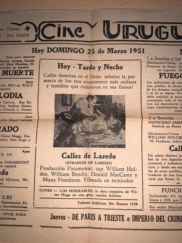 Programa de cine uruguayo del año 1951 - imagen 3