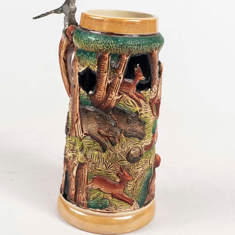 Jarra de cerveza decorativa con escena animales - imagen 2