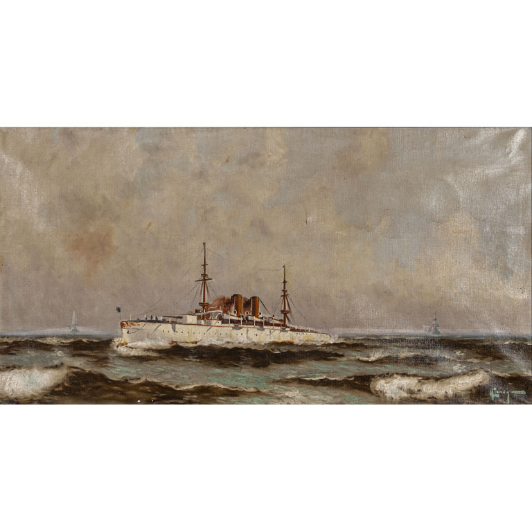 Lote siguiente: Pintura de Marina por Manuel Larravide - Óleo sobre tela