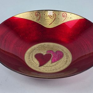 Centros de Mesa y Fuentes Decorativas de Vidrio Azul, Rojo y Violeta con Detalles Dorados - imagen 2