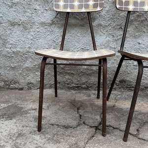 Juego de 4 Sillas Metálicas con Tapizado Estampado - imagen 4