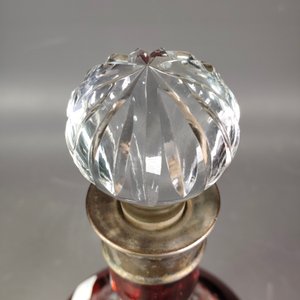 Botellón de Cristal Rojo Grueso Tallado con Diseño Hialino - imagen 4