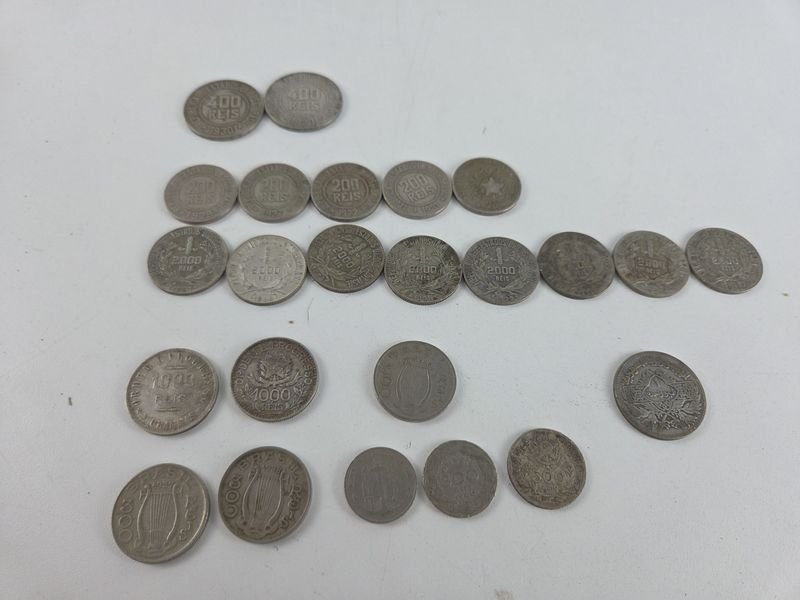Colección de monedas brasileñas y lira siria en plata - imagen 6