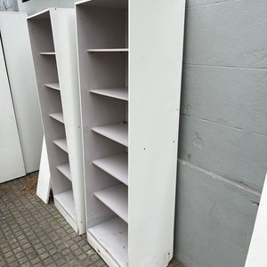 2 Muebles Multiusos Blancos con Estantes y Puertas - imagen 6