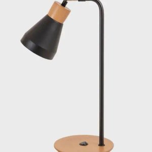 Luminaria de Mesa Bruna Negra y Madera - imagen 2
